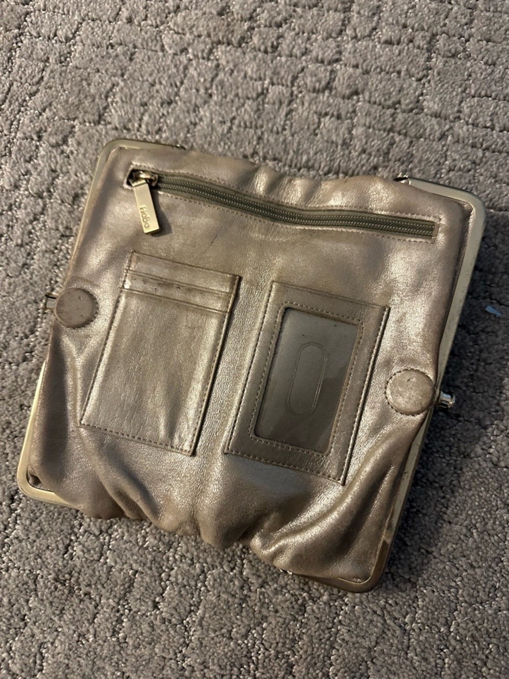 Hobo gold real Leather Wallet Clutch